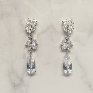 AP555 ARETES PLATA DOBLE STUD GOTA LARGA